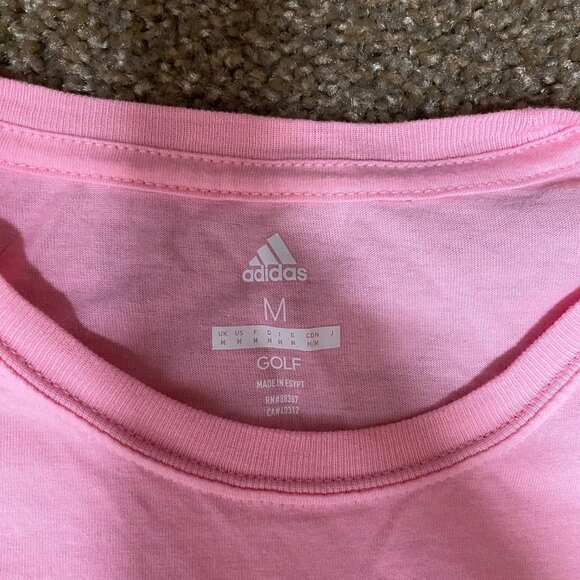 Adidas To Move Sport Golf T-Shirt Womens Medium Pink Cotton Crew Neck Pullover - Picture 5 of 10